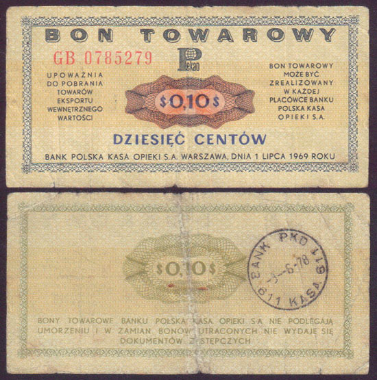 1969 Poland 10 Cents (Foreign Exchange Currency) L001340